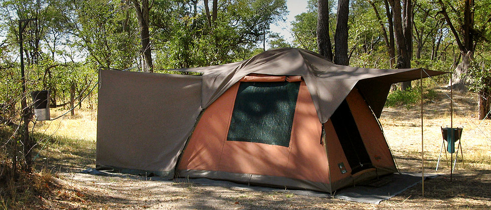 una tenda utilizzata comfort camping safari in namibia e botswana