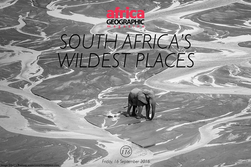 la copertina dell'ultimo libro fotografico di Ramsay Scott sui posti più selvaggi del sudafrica